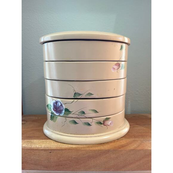 Vintage Wooden Sliding Tray Jewelry Organizer - Picture 2 of 13